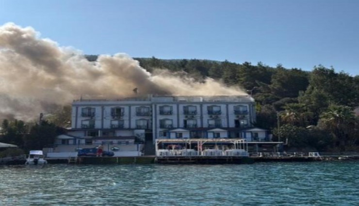 Bodrum'da bir otelde yangın paniği: 2 kişi mahsur kaldı
