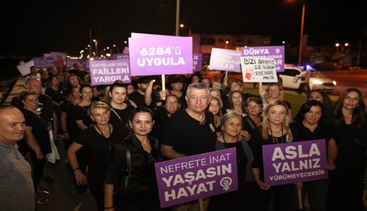 Güzelbahçe şiddete karşı yürüdü