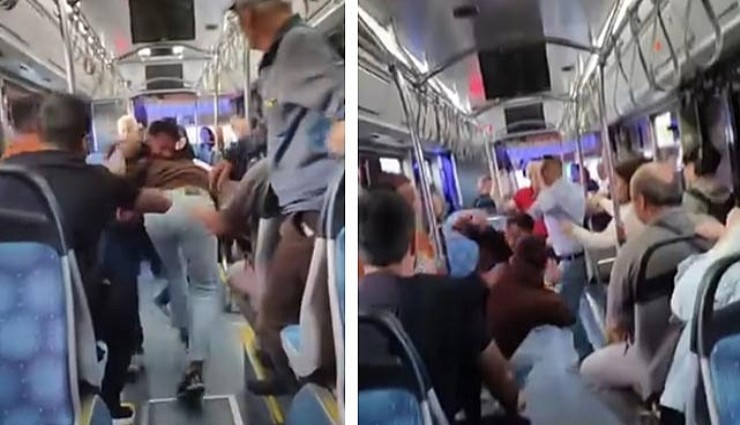 Antalya’da otobüs içinde ’yan bakma’ kavgası