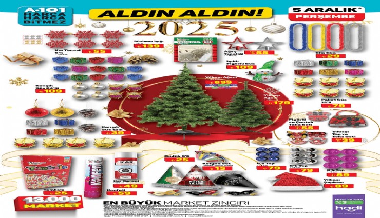 A101'e yılbaşı ağacı, Dubai çikolata kabı ve valiz geliyor! İşte A101 güncel broşürü