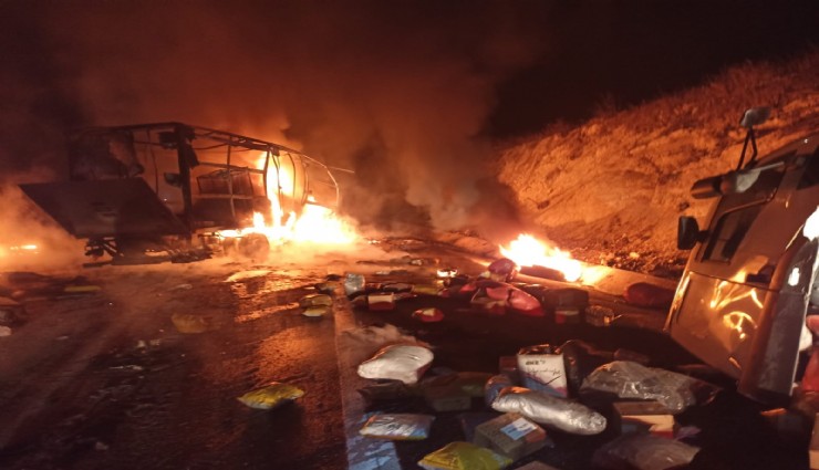 Balıkesir'de kaza sonrası yangın paniği
