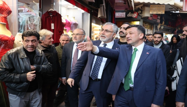 Bakan Işıkhan ve Dağ, Kemeraltı'nda esnafın sorunlarını dinledi