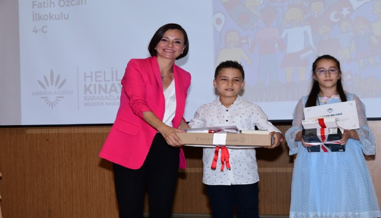 Başkan Kınay çocuklara resim yarışması ödüllerini verdi: Yazmaktan ve çizmekten asla vazgeçmeyin