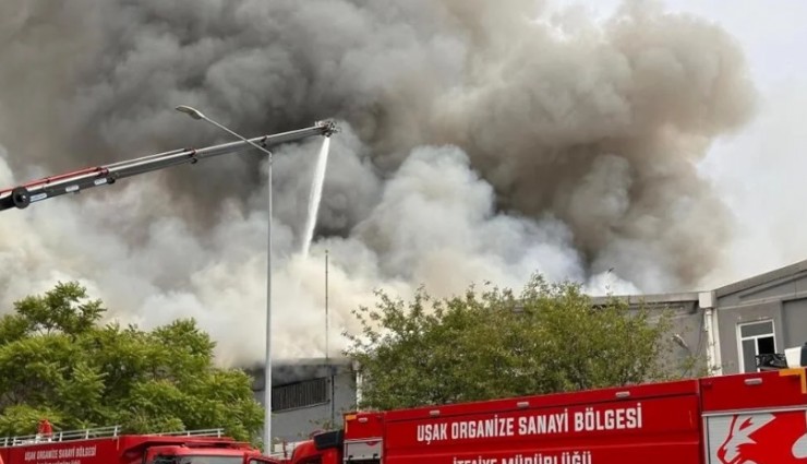 Uşak'ta tekstil fabrikasında yangın: Müdahale devam ediyor