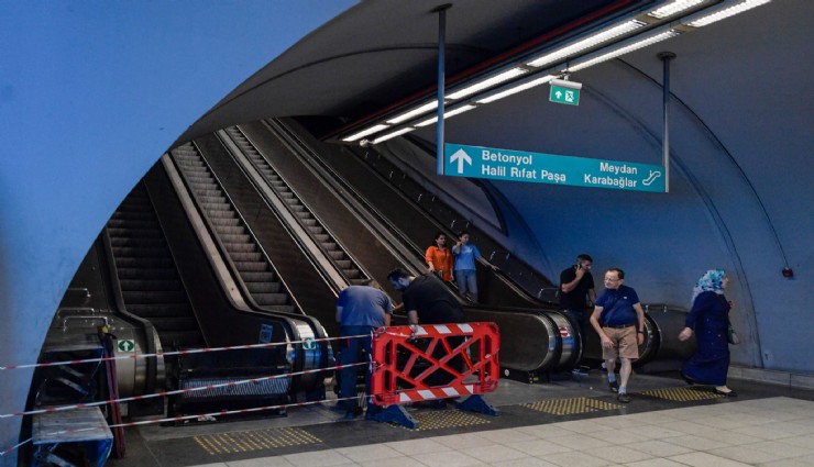 Büyükşehir’den Üçyol Metro İstasyonu’ndaki yürüyen merdivenlere detaylı kontrol ve inceleme