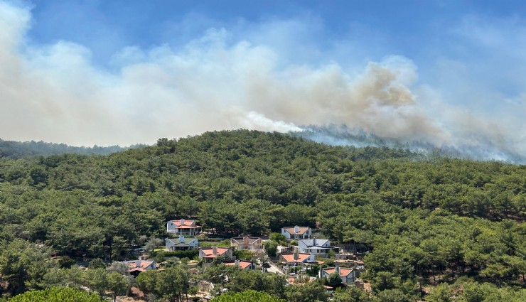 Urla’daki orman yangınında 120 konut tahliye edildi