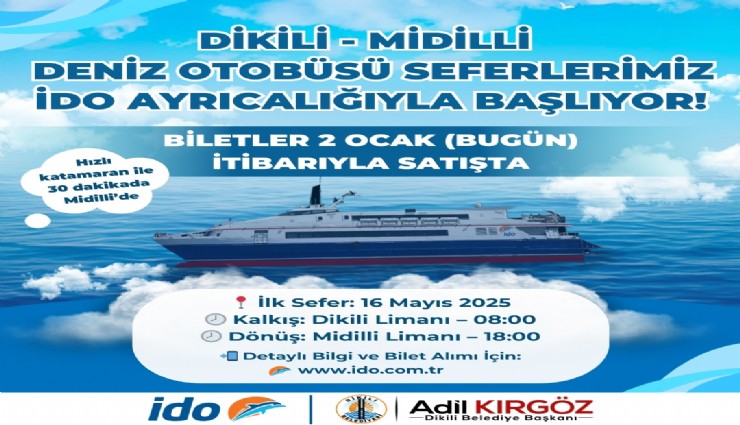 Dikili-Midilli seferleri Mayıs'ta başlıyor