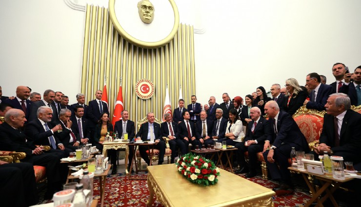 Cumhurbaşkanı Erdoğan, TBMM’de parti lideriyle buluştu