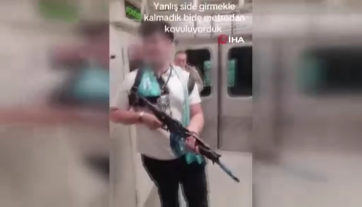 Metroda oyuncak tüfekle video çeken gence gözaltı
