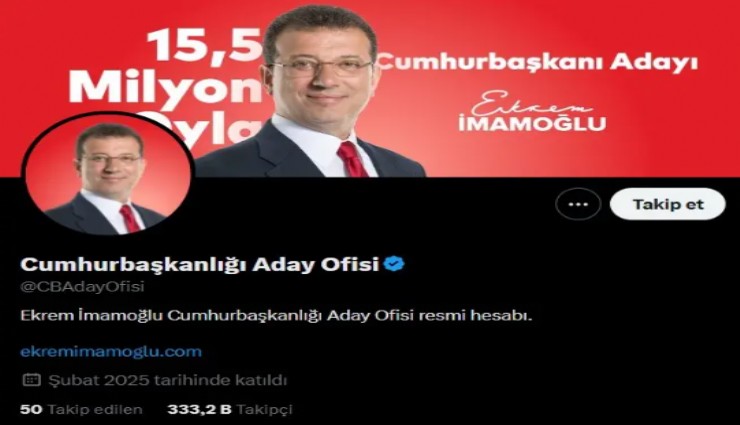 İmamoğlu’nun Cumhurbaşkanlığı Aday Ofisi hesabına erişim engeli