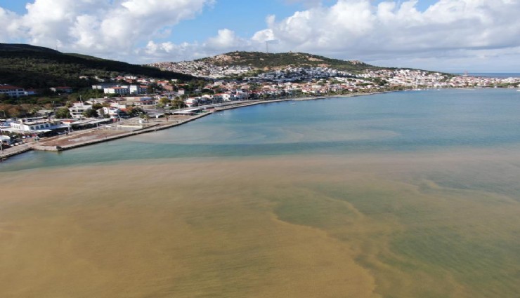 Foça'da sel etkisi: Denizin rengi bile değişti