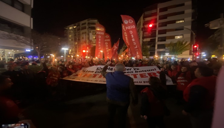 Büyükşehir işçilerinden meşaleli yürüyüş