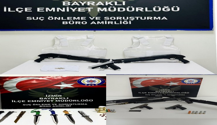 İzmir'de çok sayıda silah ele geçirildi: 5 gözaltı