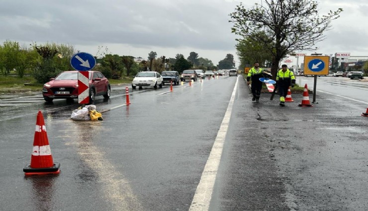Aydın'da kavşak çalışması nedeniyle trafik akışı tek şeride düştü