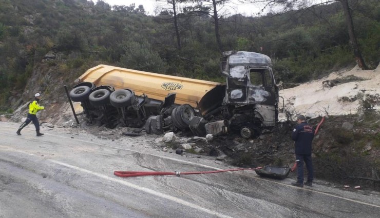 Milas'ta tır sürücüsü feci şekilde yanarak hayatını kaybetti