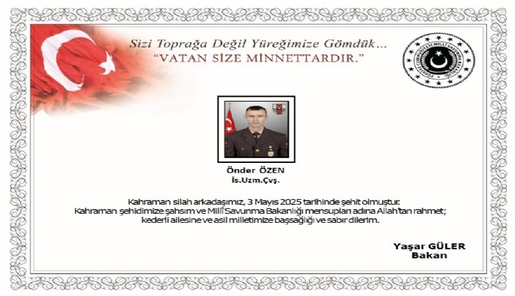 Şehit ateşi Afyonkarahisar’a düştü