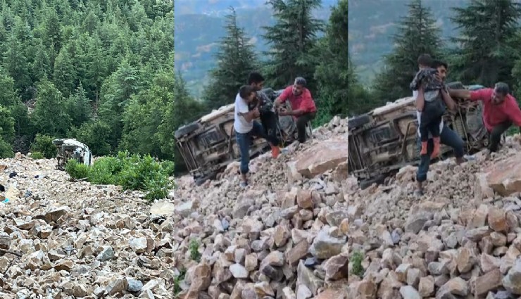 Gaziantep’te yaylaya çıkan aile arabayla uçuruma yuvarlandı:3 can kaybı