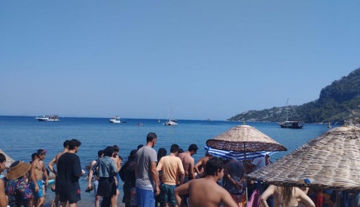 Marmaris'te denize girdi, çıkamadı