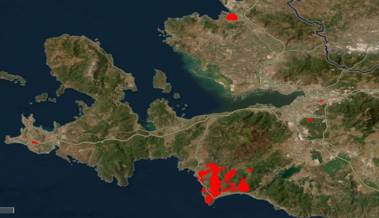 NASA haritaları acı tabloyu görüntüledi: Menderes-Seferihisar yangını 10 bin hektarlık alanı küle çevirdi