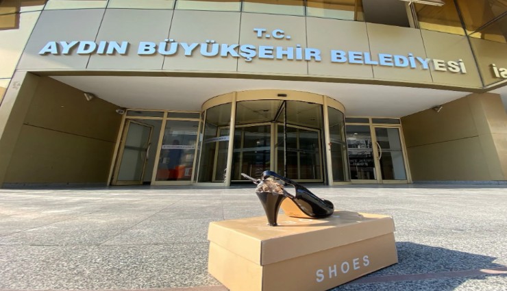 Aydın'da Çerçioğlu'nu kırık topukla protesto ettiler