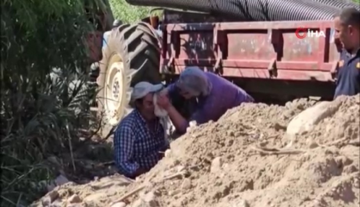 Babasına yardıma gelen oğul, göçük altında kaldı