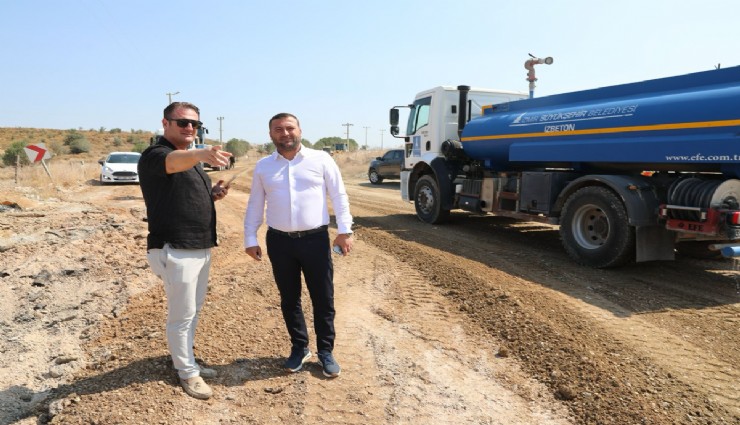Seferihisar’da TOKİ’deki 2 kilometrelik yol düzenleniyor