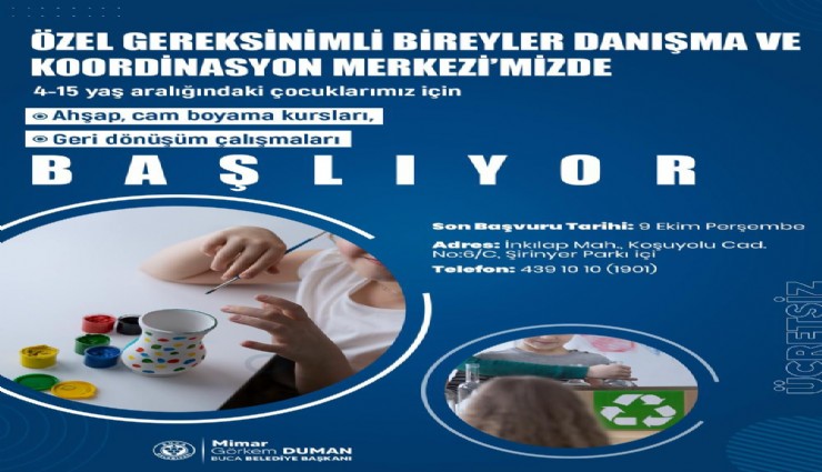 Buca Belediyesi’nden özel gereksinimli çocuklar için atölyeler