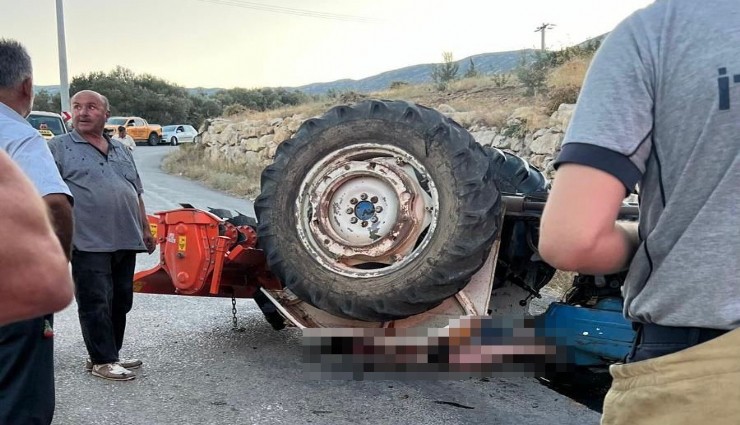 Karaburun'da direksiyon hakimiyetini kaybeden sürücü traktörün altında kaldı