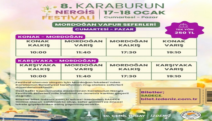 İZDENİZ’den Nergis Festivali’ne özel seferler