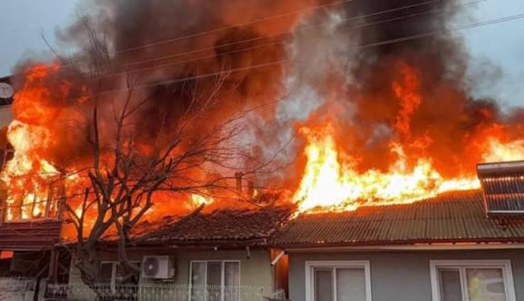 Kediler üşümesin diye yaktıkları ateş evi kül etti