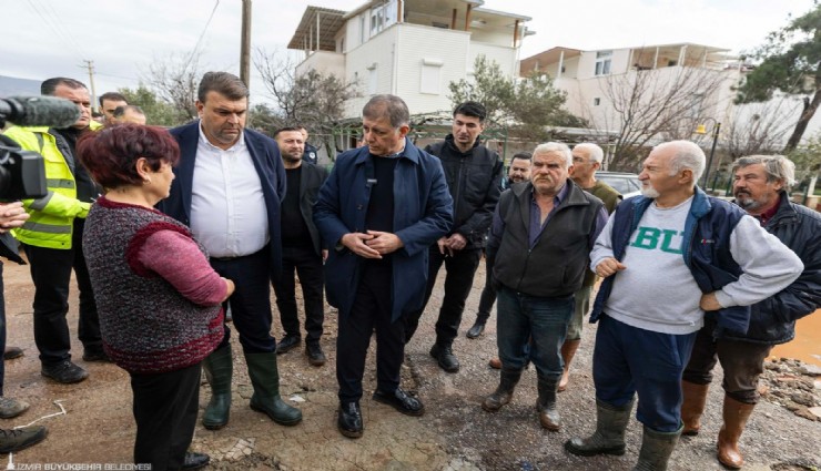 Seferihisar’da sel alarmı: Tugay sahaya indi