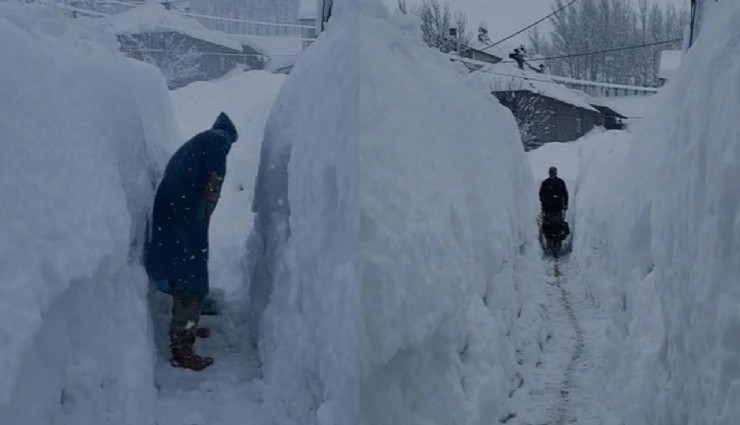 Tunceli’de kar kalınlığı insan boyunu aştı