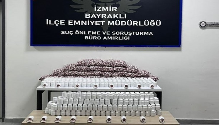 Bayraklı'da binlerce uyuşturucu hap yakalandı