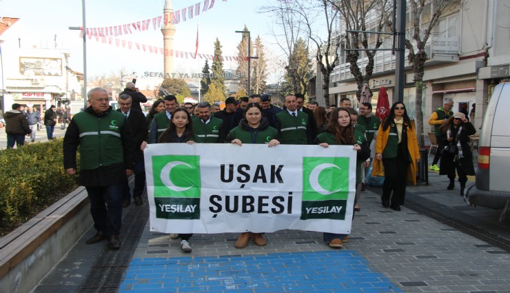 Yeşilay'dan Uşak'ta farkındalık yürüyüşü