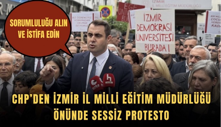 CHP’den İzmir İl Milli Eğitim Müdürlüğü önünde sessiz protesto