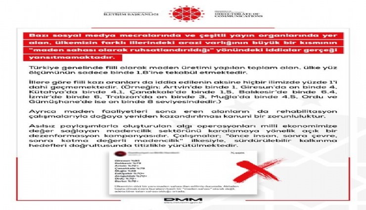 DMM’den maden sahası iddialarına yanıt: İzmir dahil oranlar düşük