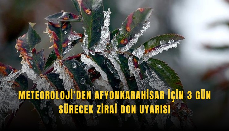 Meteoroloji’den Afyonkarahisar için 3 gün sürecek zirai don uyarısı