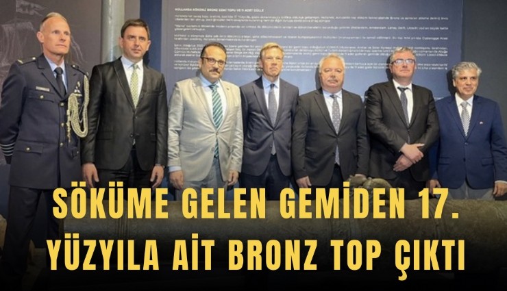 Söküme gelen gemiden 17. yüzyıla ait bronz top çıktı
