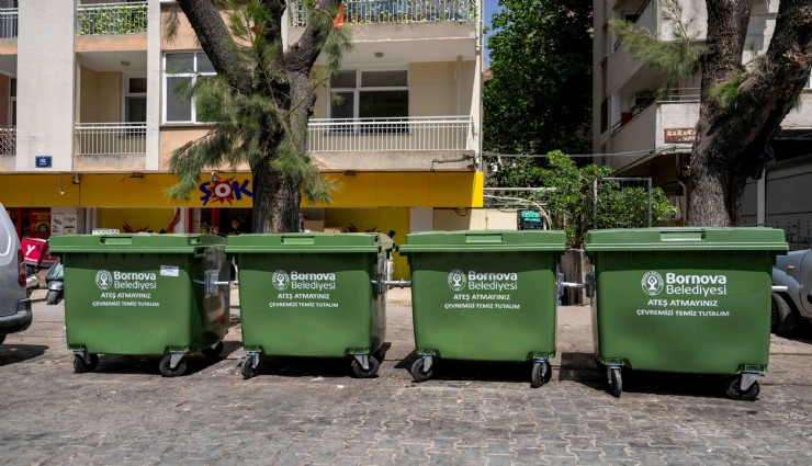 Bornova’ya 325 yeni çöp konteyneri: Daha büyük hacimli konteynerlerle temizlikte yeni dönem