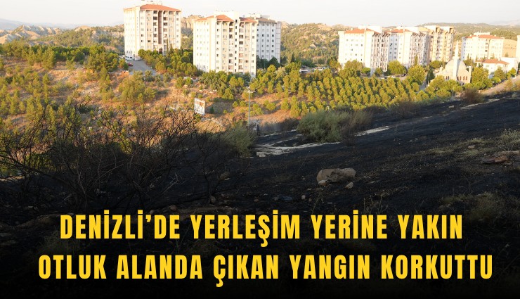 Denizli’de Yerleşim yerine yakın  otluk alanda çıkan yangın korkuttu