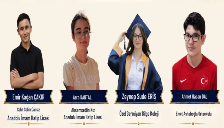 Kütahyalı 4 öğrenci 500 tam puanla LGS'de Türkiye birincisi oldu