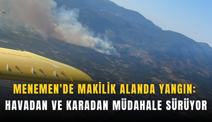 Menemen'de makilik alanda yangın: Havadan ve karadan müdahale sürüyor