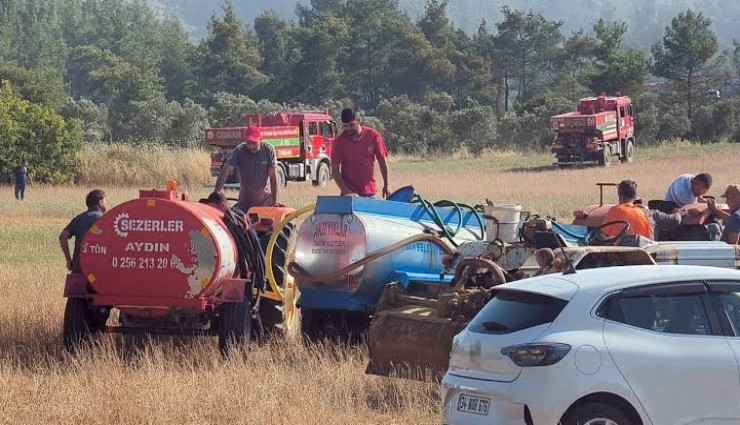 Muğla'da yangın seferberliği: Traktörünü ve su tankerini alan koştu